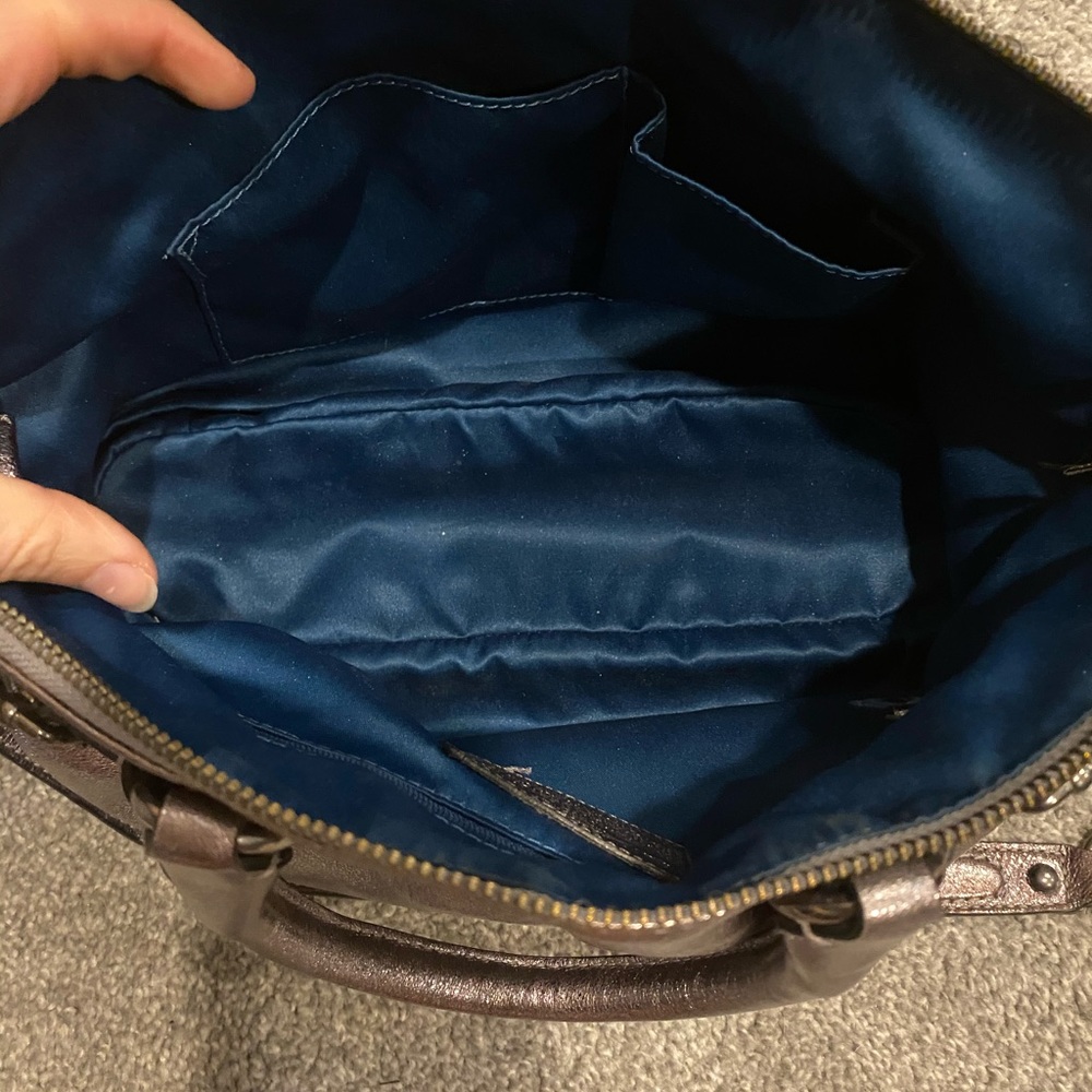 COACH Madison Metallic Leather Sophia Satchel - Picture 7 of 8